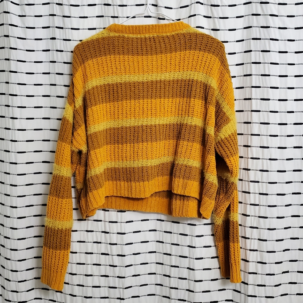 Wild Fable Fuzzy Yellow Stripe Knit Sweater - Picture 2 of 4